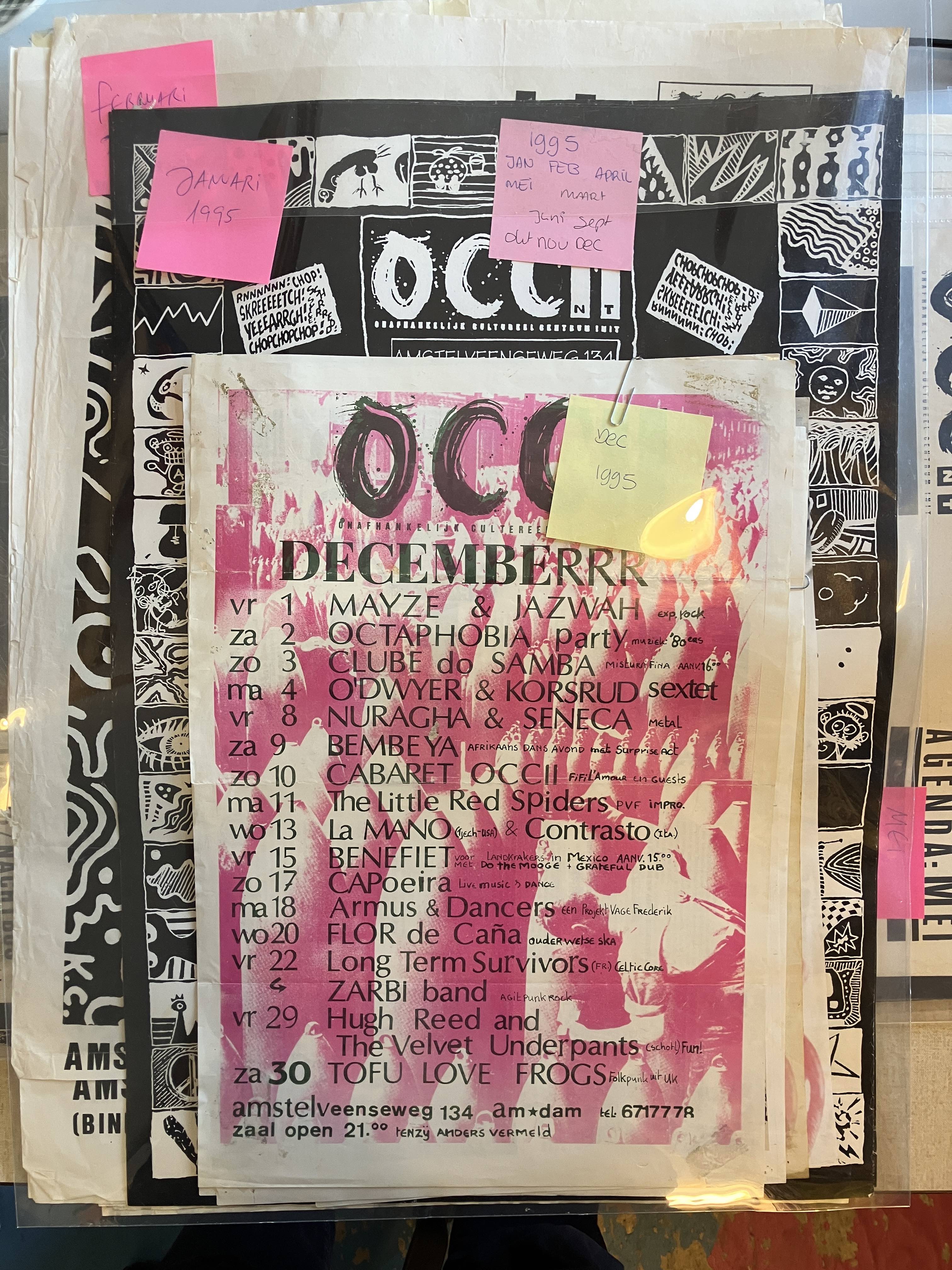 A photo of an OCCII flyer from January 1995